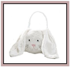 NEW RARE Pottery Barn Kids Soft Fur Bunny Easter Bucket - $46.99
