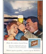 1950s Schlitz Beer PRINT AD (Man &amp; Lady Raising A Glass of Beer) BX1 - $104.71 MXN