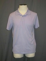 Van Heusen Men&#39;s Short Sleeve Polo Striped Purple &amp; White Size Medium - $12.82