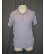 Van Heusen Men&#39;s Short Sleeve Polo Striped Purple &amp; White Size Medium - £10.02 GBP