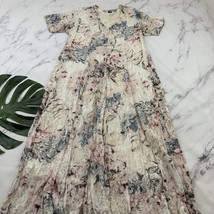 Starina Womens Vintage 90s Lace Dress Size L Cream Blue Rose Floral Maxi - $38.60