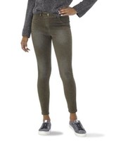 HUE Womens Ultra Soft Denim High Rise Leggings size Medium Color Dark Green - £37.65 GBP