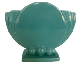 Haeger Fan Vase Matte Blue Art Deco Style 1940s MCM Home Decor 7 Inch - £119.89 GBP