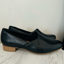 Clarks Juliet Palm Leather Slip On Flat Loafer, Black, Size 8.5, NWT - £51.57 GBP