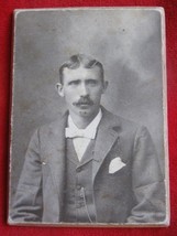 Vintage Real  Photo of a Man 1900&quot;s On a Cardboard back - £3.88 GBP