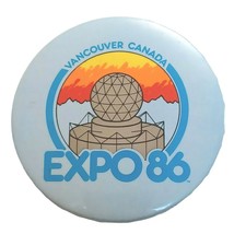 Vtg Piinback Button Expo 86 Vancouver British Columbia Canada 3&quot;D Bag 2 - £4.61 GBP