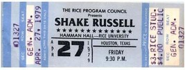 Vtg Shake Russell Concert Ticket Stub Avril 27 1979 Houston Texas - £43.14 GBP