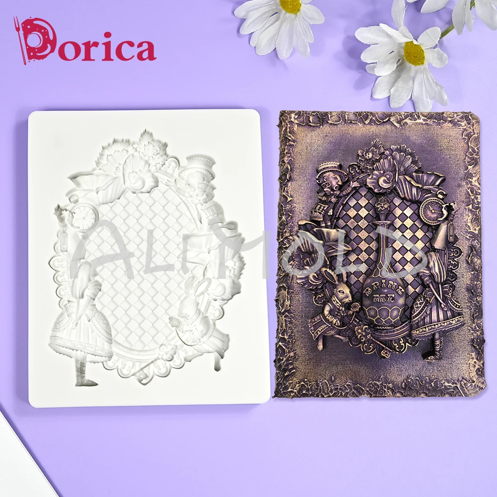 Wonderland Princess Frame Relief Silicone Mold Chocolate Fondant Mould DIY Resin - £18.81 GBP