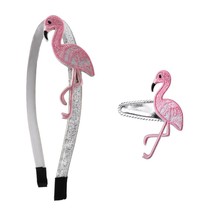 2pcs Cute Flamingo Headband Embroidery Hair Hoop Set Girls Headwear Hair... - £26.60 GBP