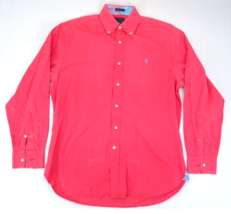 Lilly Pulitzer Via Palm Beach Mens M Poplin Colony Shirt Button Up Pink ... - £18.27 GBP