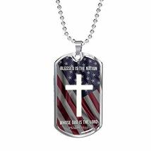 Express Your Love Gifts Bible Verse Necklace Blessed Nation Stainless Steel or 1 - £43.48 GBP