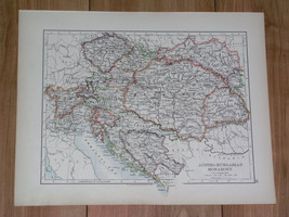 1904 Antique Map Of Austria Hungary Empire Poland Galicia Transylvania Slovenia - £23.98 GBP