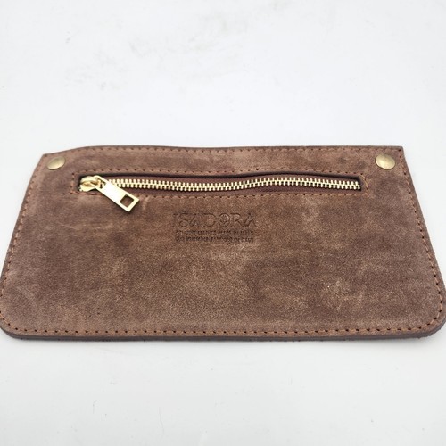 Waist Pouch Black Patch Leather Zippered Pockets for Wallet Phone Travel Gift  Item image 4