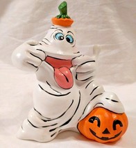 Vintage Holland Mold Silly Ghost Pumpkin Halloween Funny Ceramic Figure Handmade - £15.92 GBP