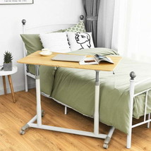 Height Adjustable Computer Desk Sit to Stand Rolling Notebook Table -Nat... - £158.84 GBP