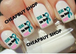 Flash Sale》Teal Is The New Pink》Ovarian Cancer Awareness》Nail Art Decals - £12.78 GBP