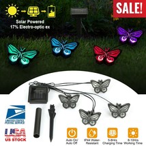 4 set Solar Powered Butterfly Yard Garden Stake Light Color Changing LED Light - £19.60 GBP