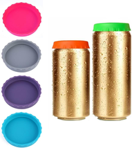 6 Pack Silicone Soda Can Lids, 6 Color Bpa-Free Reusable Silicone Can Covers - £4.76 GBP