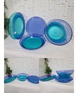 Vintage Tupperware 3-Piece Serving Bowl Set – Aqua &amp; Violet – Made in Fr... - $79.75 CAD