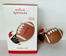 2013 Hallmark Keepsake &quot;Football Star&quot; Penguin Christmas Ornament In Box U17 - £10.41 GBP
