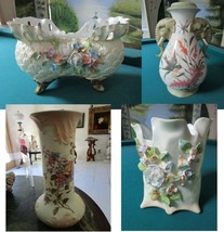 Rudolstadt Germany Antique Floral Vase Planter Pick 1 - £98.12 GBP+
