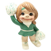 Smileys OOAK Cheerleader with Pom Poms Figurine Retro School Collectible - £11.68 GBP