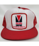Vintage McKay Empire Plow Company Red White Mesh Snapback Trucker Hat RC... - £31.26 GBP