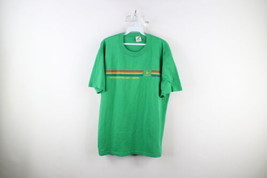 Vintage 90s John Deere Mens XL Faded Spell Out Rainbow Striped T-Shirt Green USA - $59.35