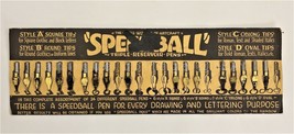 antique SPEEDBALL COUNTER STORE DISPLAY w NIBS drawing lettering ink pen ad - $87.07