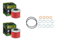 2 Oil Filters &amp; O-Ring Washer Oil Change Kit For 17-23 Honda CRF450RX CR... - £12.70 GBP