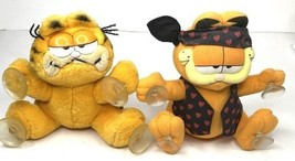 Vintage GARFIELD Plush w/ Suction Cups Motorcycle Dude &amp; 1981 Garfield P... - $44.67