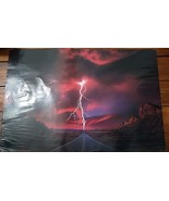 Vintage Lightning No Road Taken Nature Poster 36&quot; X 24&quot; - $54.31 CAD