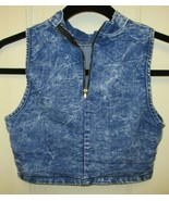 Charlotte Russe Women&#39;s Juniors Blue Denim Sleeveless Vest Size Small - $9.74