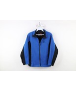 Spyder Boys Large Spell Out Color Block Ribbed Full Zip Sweater Jacket Blue - $39.55