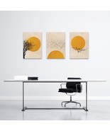 Sun Silhouette Set of 3 Prints, Scandinavian Print Set, Stretched - $149.90