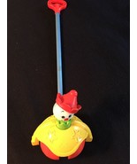 Vintage 1979 Fisher Price Stick Push Toy - Rotating Clown Head When Pushed - $3.99