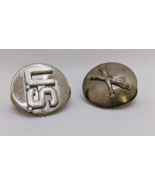 Korean War Collar Discs Pins Vintage Original 1950-3 US Army Enlisted Ar... - $54.88 CAD