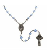 BEAUTIFUL SACRED HEART OF JESUS ROSARY WITH BLUE GLASS BEADS IN LEAD FRE... - £22.79 GBP