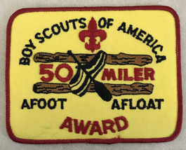 Vtg Boy Scouts Of America Afoot Afloat 50 Miler Award Sew On Patch - £766.70 GBP