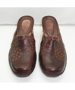 Clarks Artisan Brown Leather Wedge Mules Decorative Stitching - Women&#39;s ... - €22,64 EUR