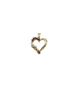 Womens heart pendant red ruby diamond vintage P 14k plumb true yellow go... - £275.43 GBP