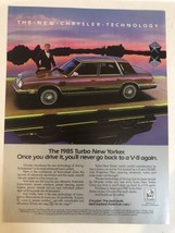 1985 Chrysler Turbo New Yorker Vintage Print Ad Advertisement pa11 - £5.47 GBP