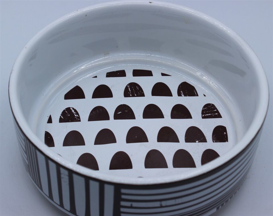 Primary image for Top Paw - White/Brown Ceramic - Dog Food Bowl - 26 FL OZ - Microwave Safe