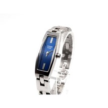 Ladies Titan Raga Quartz Watch New Battery Blue Dial Silver Tone - $25.00