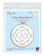 Jack Dempsey Needle Art Cross-Stitch Flower 6 Inch Hoop Kit - £10.19 GBP