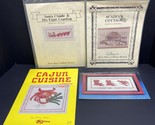 Lot of 4 Cross Stitch Patterns Louisiana Cajun Cuisine Christmas Vintage - £14.70 GBP
