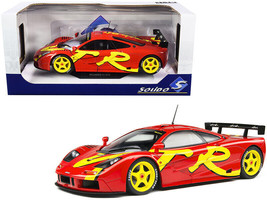 1996 McLaren F1 GTR Short Tail Launch Livery Red w Yellow Graphics 1/18 Diecast - £58.78 GBP