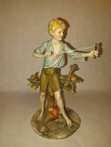 Vintage Bisque Porcelain Figurine Boy with Slingshot and Bird - £79.80 GBP