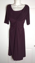 Chaps Small Petite Purple Short Sleeve Faux Wrap A-Line Midi Dress  - £17.84 GBP