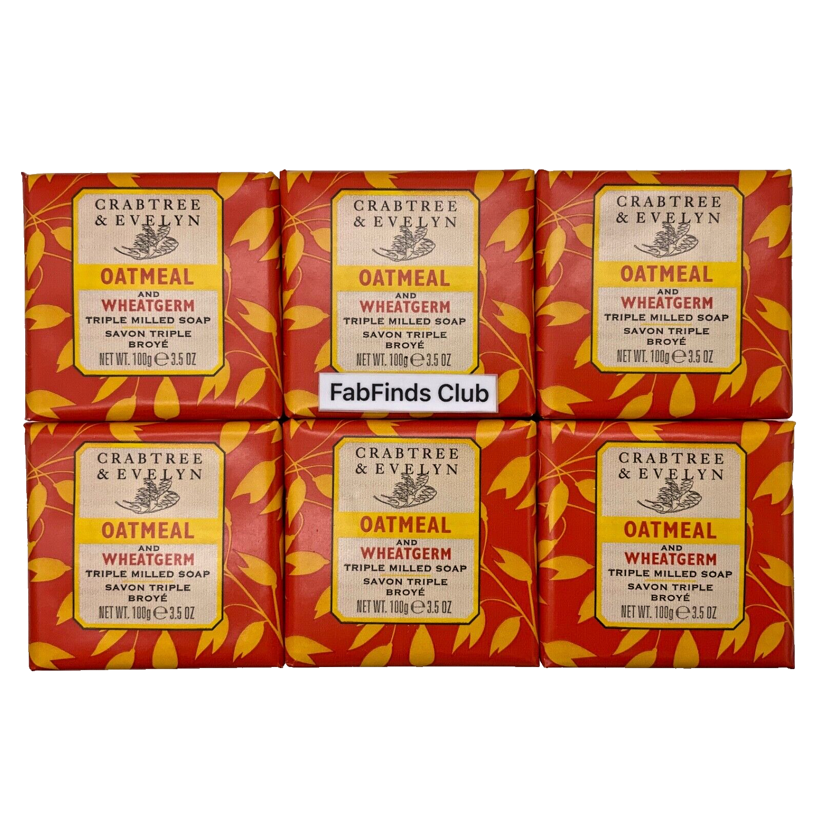 Crabtree & Evelyn Oatmeal Bar Soap Triple Milled 21oz (6x3.5oz) 6pc Set - $29.68